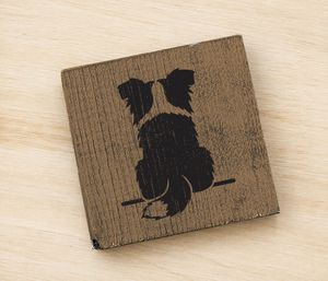 Dog Back View Coaster - Border Collie／ボーダーコリー(BB-SCW-038)